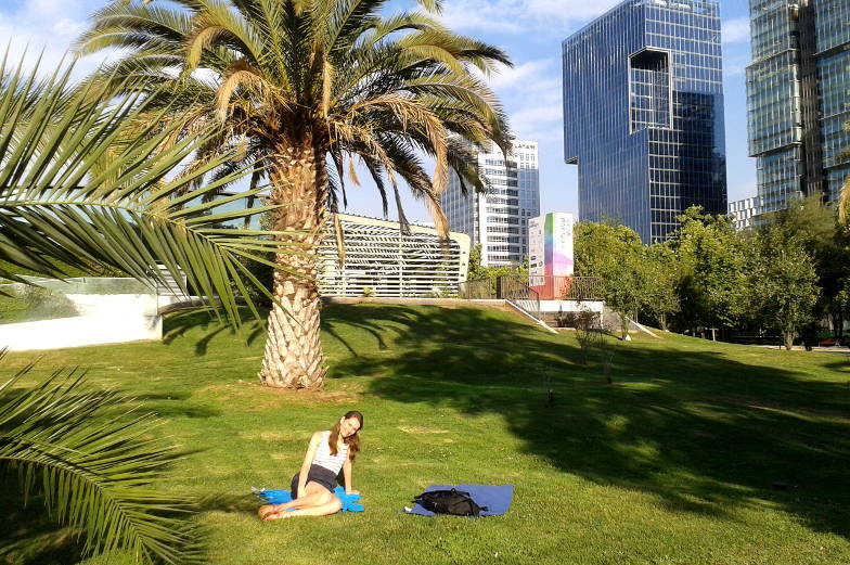 Der Park Araucano in Santiago eignet sich perfekt zum entspannen
