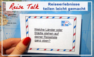 Lustige, interessante und nachdenkliche Fragen rund ums Reisen erwarten dich beim Spiel Reise Talk