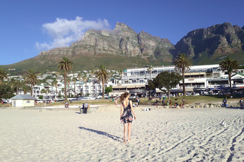 Kapstadt Tipp Blick auf Tafelberg vom Caps Bay Strand