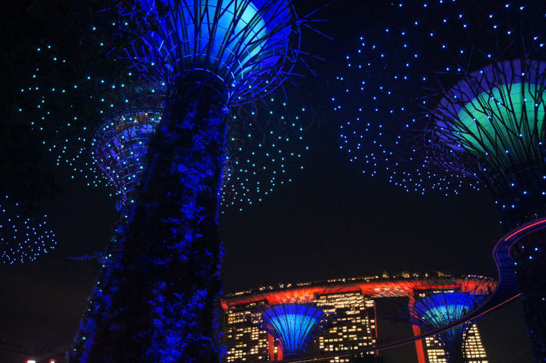 Gardens by the Bay Lichtershow lohnt sich