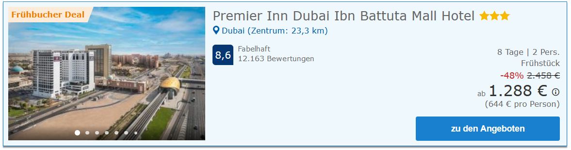 Guenstige Pauschalreise mit Premier Inn Ibn Battuta Hotel